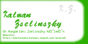kalman zselinszky business card